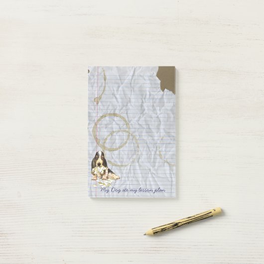 Post-it® Mon Beagle a mangé mon plan de leçon (Sur un bureau)