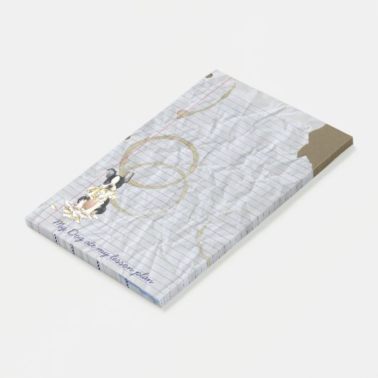 Post-it® Mon Boston Terrier a mangé mon plan de cours (Incliné)