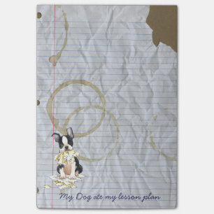Post-it® Mon Boston Terrier a mangé mon plan de cours