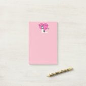 Post-it® Mon Cool Husky en rose (Sur un bureau)