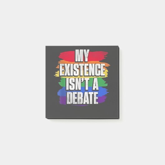 Post-it® Mon existence n'est pas un débat LGBT Pride Mois G (Devant)
