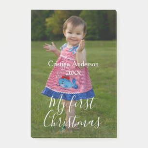 Post-it® mon premier Noël bébé fille photo nom année simpl