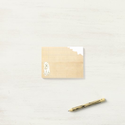 Post-it® Mon Samoyed a mangé mon travail (Sur un bureau)