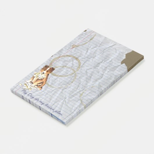 Post-it® Mon Sheltie a mangé mon plan de cours (Incliné)