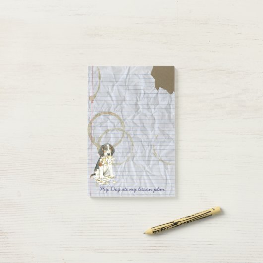 Post-it® Mon Treeing Walker Coonhound A Mangé Mon plan de l (Sur un bureau)