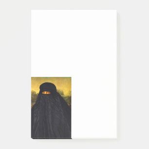 Post-it® Mona Lisa cachée derrière la burqa