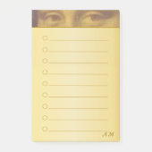 Post-it® Mona Lisa Eyes & Monogram sur Golden Lined (Devant)
