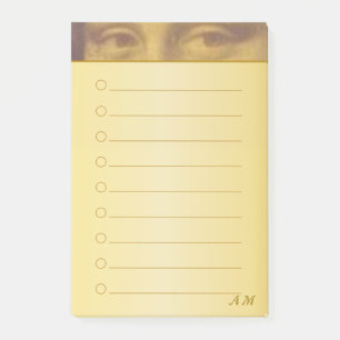 Post-it® Mona Lisa Eyes & Monogram sur Golden Lined
