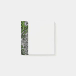 Post-it® Monde Fantastique Art Fractal Abstrait Vert Et Gri