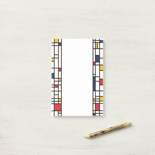 Post-it® Mondrian de Stijl (Sur un bureau)