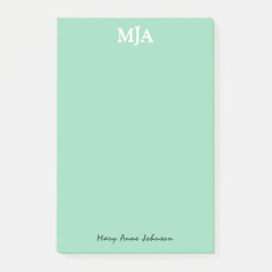 Post-it® Monnaie vert Monogramme 3 trois lettres Initiales 