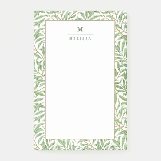 Post-it® Monogram Green Motif botanique William Morris (Devant)