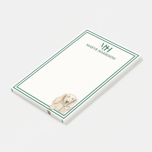Post-it® Monogram Hand Drawn Dachshund Reading (Incliné)