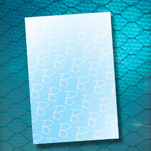 Post-it® Monogram initial pastel blue gradient modern chic