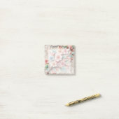 Post-it® Monogram lace floral pink pastel cherry blossom (Sur un bureau)