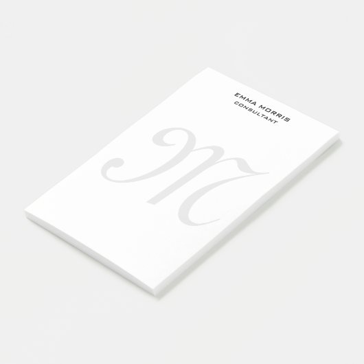 Post-it® Monogram Modern Simple Minimalist Plain (Incliné)
