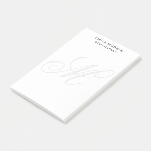 Post-it® Monogram Modern Simple Minimalist Plain (Incliné)