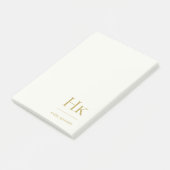 Post-it® Monogram Simple Modern Ivory Gold Monogrammed (Incliné)