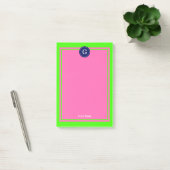Post-it® Monogramme 1 I encadré rose chaud Navy (Bureau)
