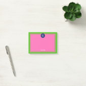 Post-it® Monogramme 1 I encadré rose chaud Navy (Bureau)
