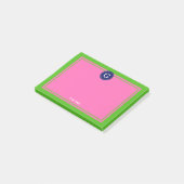 Post-it® Monogramme 1 I encadré rose chaud Navy (Incliné)
