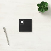Post-it® Monogramme 3 cadres | Noir et blanc (Bureau)