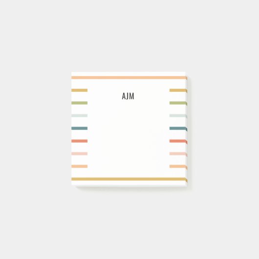 Post-it® Monogramme à bandes colorées (Devant)