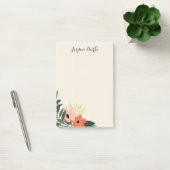 Post-it® Monogramme à bordure florale chic (Bureau)