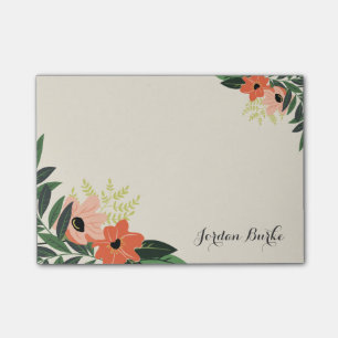 Post-it® Monogramme à bordure florale chic