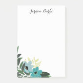 Post-it® Monogramme à bordure florale chic (Devant)