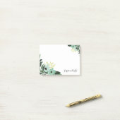 Post-it® Monogramme à bordure florale chic (Sur un bureau)