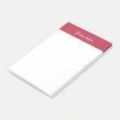 Post-it® Monogramme à framboise rouge et blanc tendance (Incliné)