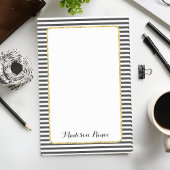 Post-it® Monogramme à huile d'or noir et blanc