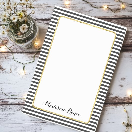 Post-it® Monogramme à huile d'or noir et blanc