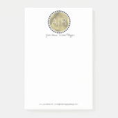 Post-it® Monogramme à huile simulée moderne Circle initial (Devant)