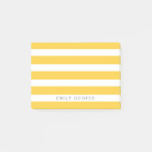 Post-it® Monogramme à rayures classiques jaune et blanc (Devant)