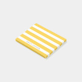 Post-it® Monogramme à rayures classiques jaune et blanc (Incliné)