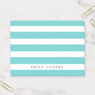 Post-it® Monogramme à rayures classiques turquoise et blanc