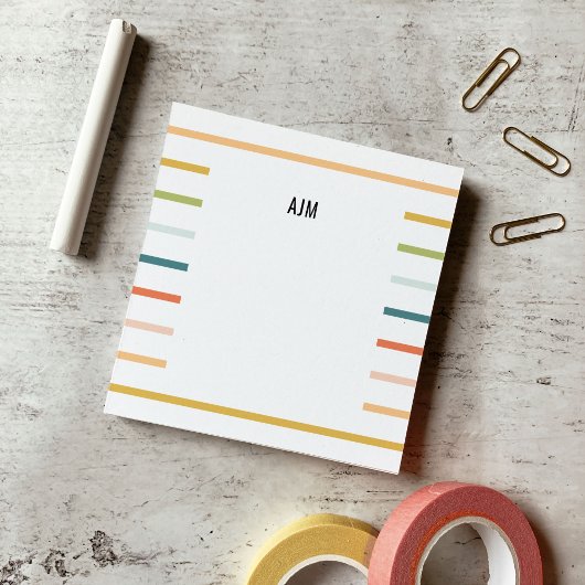 Post-it® Monogramme à rayures colorées
