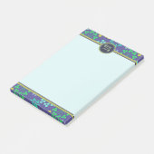 Post-it® Monogramme Abstrait Funky Blue Floral (Incliné)