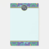 Post-it® Monogramme Abstrait Funky Blue Floral (Devant)