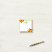 Post-it® Monogramme agrumes oranges aquarelle points rustiq (Sur un bureau)