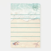 Post-it® Monogramme aligné sur le thème de la plage côtière (Devant)