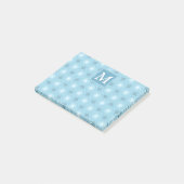 Post-it® Monogramme ange bleu cercles motif (Incliné)