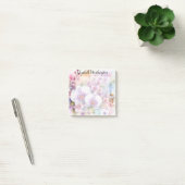 Post-it® Monogramme aquarelle florale fleurs d'orchidée ros (Bureau)