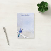 Post-it® Monogramme Aquarelle hiver Oiseau de neige bleu Ja (Bureau)