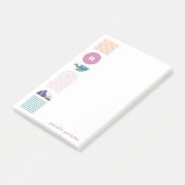 Post-it® Monogramme arc-en-ciel géométrique Notes post-it - (Incliné)