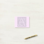 Post-it® monogramme argenté de flourish - A (Sur un bureau)