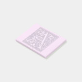 Post-it® monogramme argenté de flourish - A (Incliné)