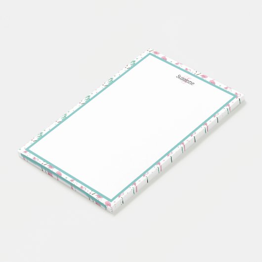 Post-it® Monogramme atomique de style de Flamants roses et (Incliné)